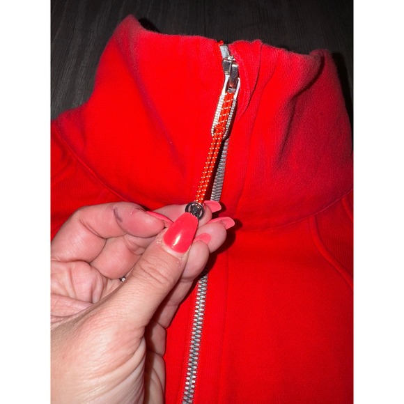 Lululemon xs s Scuba Oversized Half Zip Sweatshirt Pullover carnation Red - Picture 7 of 7